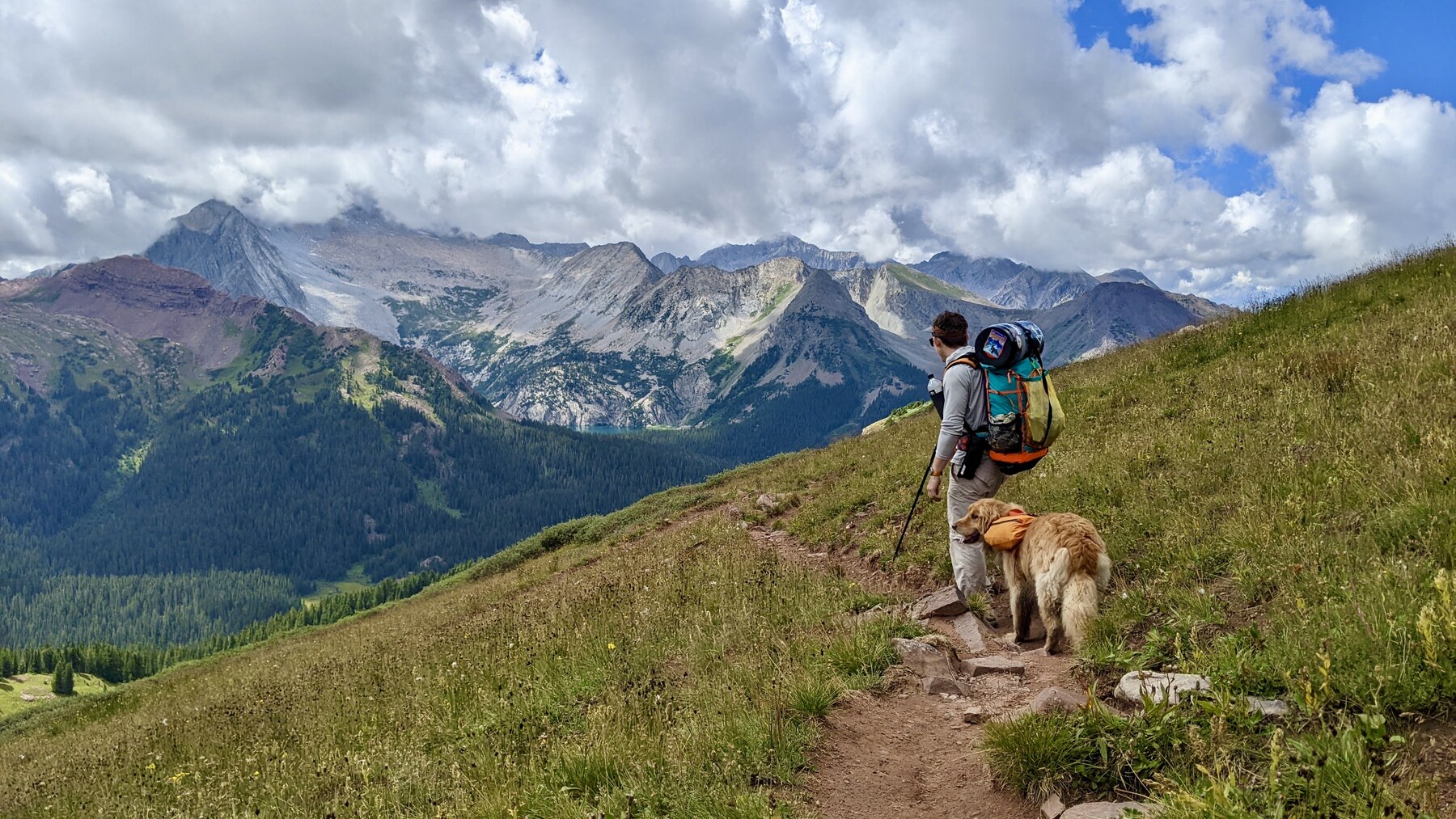Matt and Lucy on the Four Pass Loop trail